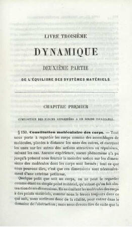 Livre III. Dynamique. Deuxième Partie.