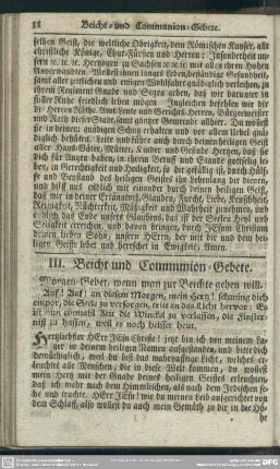 III. Beicht und Communion-Gebete