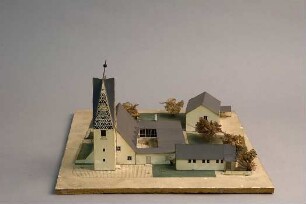 Gsaenger, Gustav; München - Großhadern, Ebernburgstr.; Ev. Notkirche, Reformations - Gedächtnis Kirche - Modell