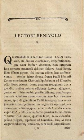 Pavlli Manvtii Commentarivs in M. Tvllii Ciceronis Epistolas Ad Diversos, 2