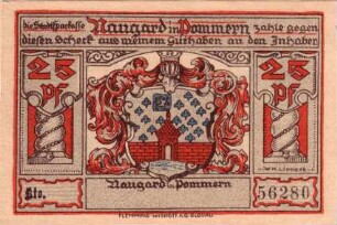Notgeld der Stadt Naugard in Pommern