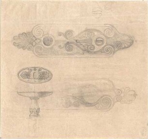 Gärtner, Friedrich von; Athen (Griechenland); Königliche Residenz (Athener Schloss) - Türschilder (Ansichten, Teilansicht)