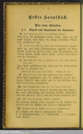 Erstes Hauptstück. Von dem Glauben
