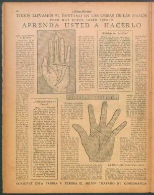 La mano del caracter feliz
