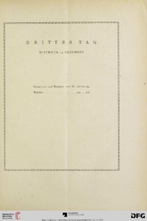 Dritter Tag: Mittwoch, 13. Dezember (Nr. 298-436)