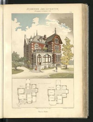 Villa in Basel, E. Jung, Architekt in Winterthur. Grundriss Erdgeschoss u. 1. Stock