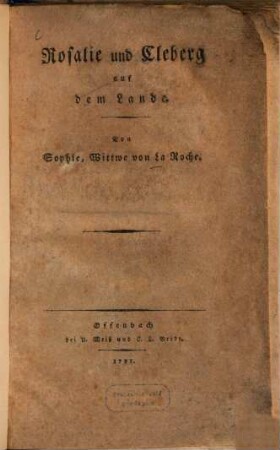 Rosaliens Briefe an ihre Freundinn Mariane von St**, 4