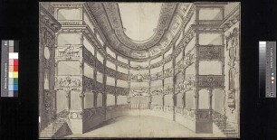 Ansicht des Zuschauerraumes eines Theaterhauses [wohl des Mingottitheaters im Zwingergarten]