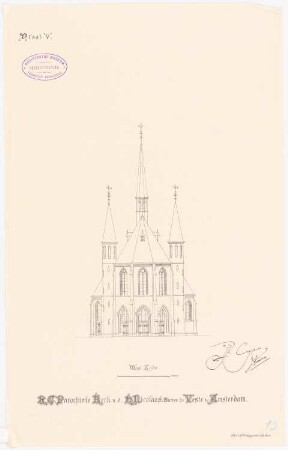 St. Nicolaas, Amsterdam: Aufriss Westseite