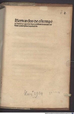 De contemptu mundi (Cartula)