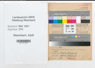 Entnazifizierung Adolf Marenbach , geb. 06.01.1896 (Verwaltungsbeamter)