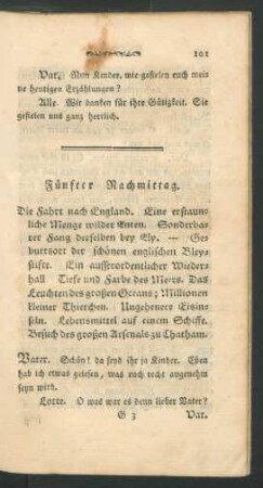 Fuenfter Nachmittag - Neunter Nachmittag.