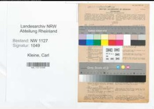 Entnazifizierung Carl Kleine , geb. 28.04.1899 (Schlossermeister)