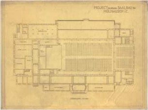 Billing, Hermann; Mülhausen (franz. Mulhouse, Frankreich); Saalbau - Grundriss EG