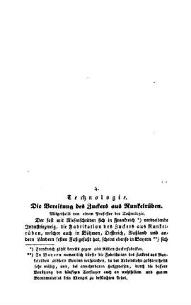 Technologie : die Bereitung des Zuckers aus Runkelrüben