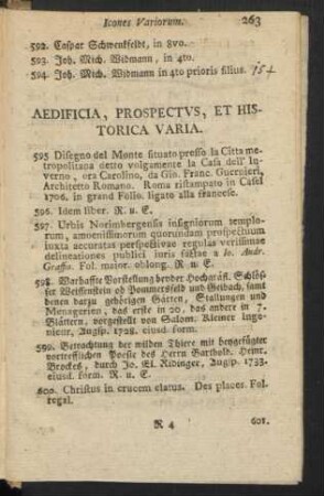 Aedificia, Prospectus, Et Historica Varia