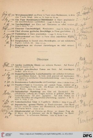 Diverses (Nr. 173-202)