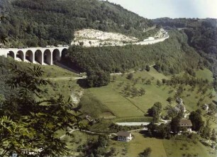 Trassierung, links im Bild Malakoffbrücke