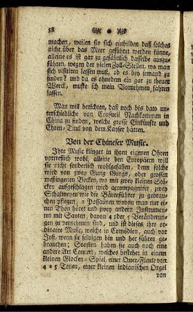 Von der Chineser Music. - Von der Chineser Gewicht, Münz und Maaß.