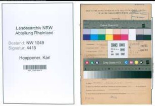 Entnazifizierung Karl Hoeppener , geb. 24.05.1919 ()