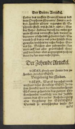 Der Zehende Artickel.