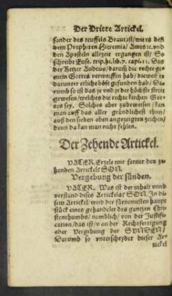 Der Zehende Artickel.