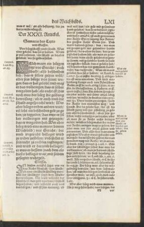 Der XXXI. Artickel. - Der XL. Artickel.
