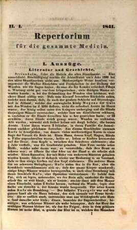 Repertorium für die gesammte Medicin. 1841, Bd. 2
