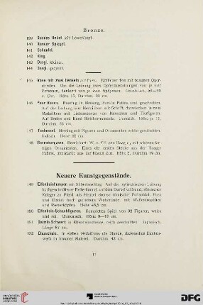 Neuere Kunstgegenstände (Nr. 149-154)