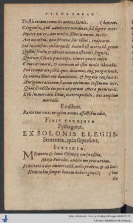 Solonis Sententiæ.