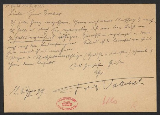 Brief an Ludwig Strecker an B. Schott's Söhne : 11.05.1929