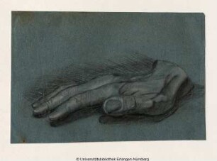 Eine linke Hand, ausgestreckt, nach links