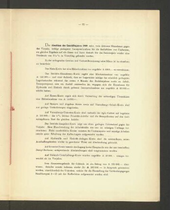 Der Abschluss des Geschäftsjahres 1909 [...]