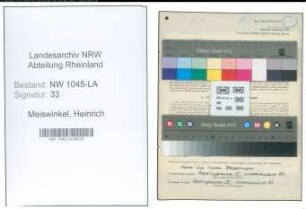 Entnazifizierung Heinrich Meiswinkel , geb. 05.09.1920 (Angestellter)