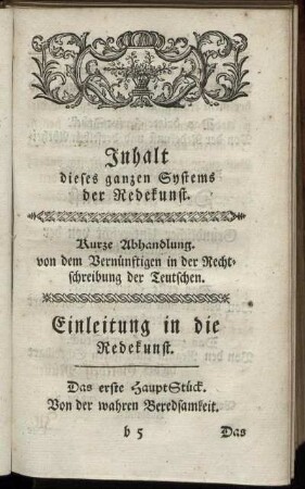 Inhalt dieses ganzen Systems der Redekunst.