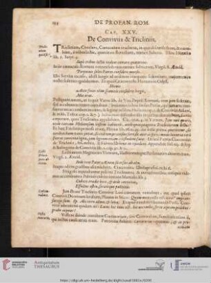 Cap. XXV: De Conviviis & Tricliniis.