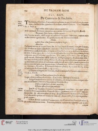 Cap. XXV: De Conviviis & Tricliniis.