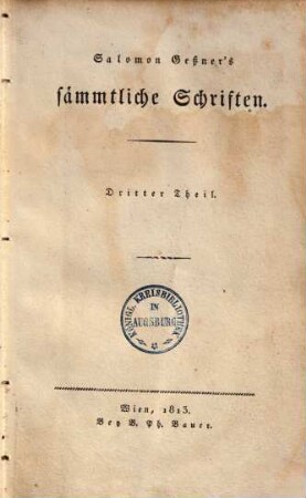 Salomon Geßner's sämmtliche Schriften, 3