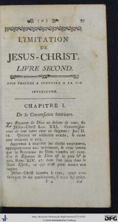 Livre Second. Avis Propre A Conduire A La Vie Interieure.