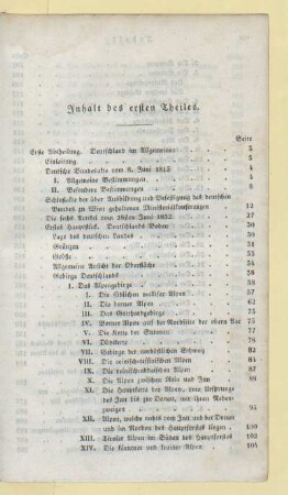 Inhalt des ersten Theiles