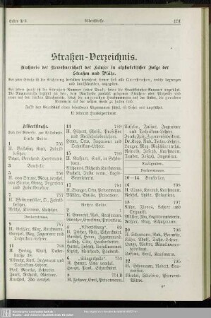 2. Häuserbuch : Zweite Abteilung. Straßen-Verzeichnis