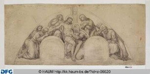 Entwurf für die neuen Wandmalereien im nördlichen Querhaus des Braunschweiger Doms: "Kreuzabnahme und Beweinung Christi"