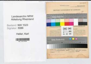Entnazifizierung Karl Heller , geb. 09.08.1904 (Kraftfahrer)