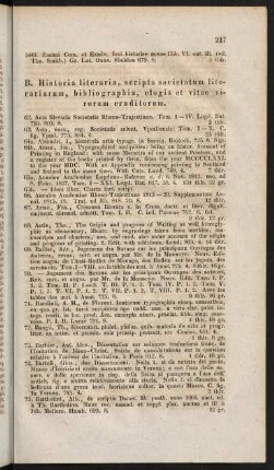 B. Libri ad historiam literariam pertinentes.