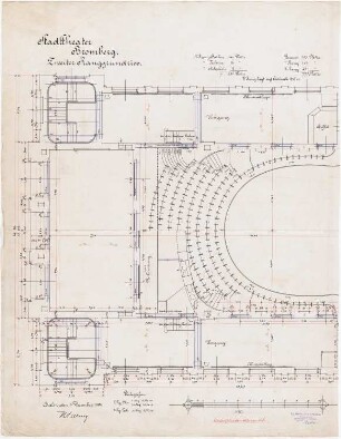 Stadttheater, Bromberg: Grundriss 2. Rang und Zuschauerraum