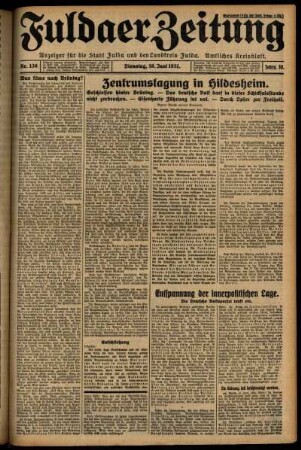 Ausgabe vom Dienstag, den 16. Juni 1931.