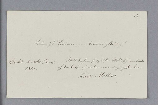 Luise Mollwo. – Eutin, 06.06.1818