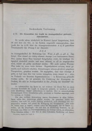 Sechzehnte Vorlesung [§§ 31-32]
