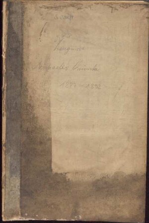 Zeugnisbuch Michaelis-Quinta 1887 - 1892