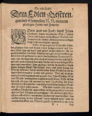 Dem Edlen Gestrengen und Ehrnvesten N. N. meinem günstigen Herrn und Freunde.